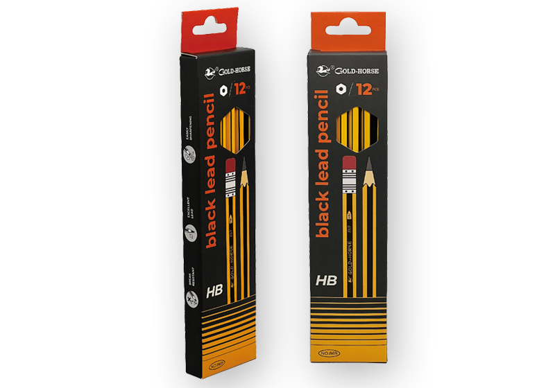 HB 黄/黑抽条皮头铅笔